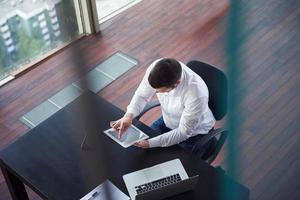 top view of young business man at office photo