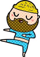 cartoon man with beard dancing vector