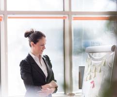 portrait of young business woman at modern office photo
