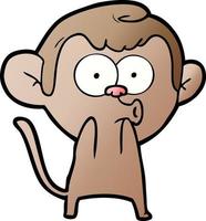 cartoon surprised monkey vector