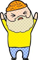 cartoon man with beard vector
