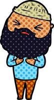 cartoon man with beard vector