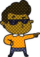 cartoon cool guy vector