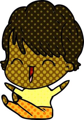 cartoon laughing woman