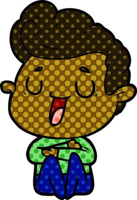 happy cartoon man