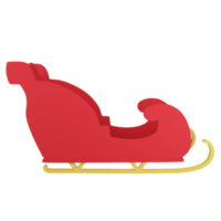 3D rendering empty Christmas sleigh isolated on transparent background 2 png