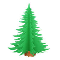 3D rendering flat design Christmas tree isolated on transparent background 1 png