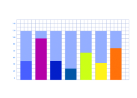 Objeto colorido de siete pasos para plantilla infográfica. png