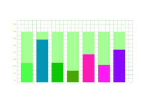 sieben Schritte buntes Objekt für Infografik-Vorlage. png