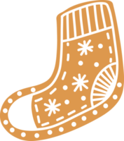 pain d'épice de noël sous la forme d'une chaussette de noël. png