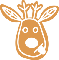 Christmas gingerbread in the form of a deer's head. png