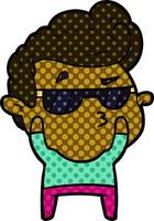 cartoon cool guy vector