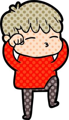 cartoon curious boy
