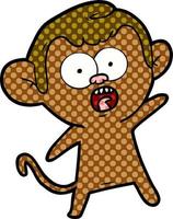 cartoon shocked monkey vector