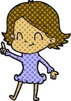 cartoon friendly girl vector