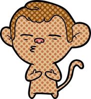 cartoon suspicious monkey vector