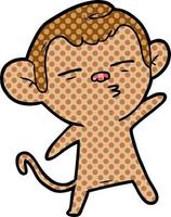 cartoon suspicious monkey vector