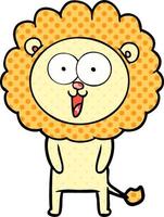 happy cartoon lion vector