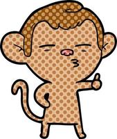 cartoon suspicious monkey vector