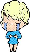 cartoon woman crying vector