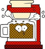 steaming hot coffee pot vector