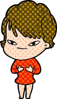 cartoon happy woman