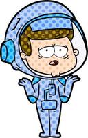 cartoon tired astronaut vector