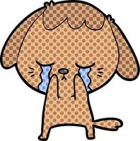 cute puppy crying cartoon vector