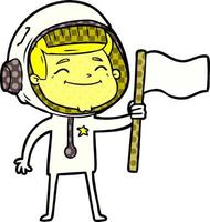 astronauta de dibujos animados feliz vector