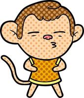 cartoon suspicious monkey vector