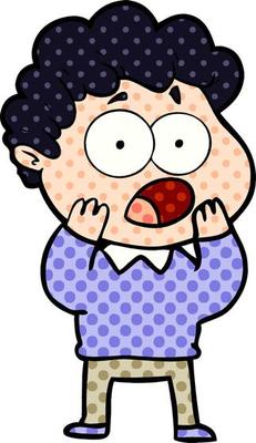 cartoon man gasping in surprise