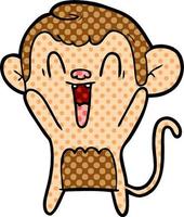 cartoon laughing monkey vector