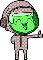 happy cartoon astronaut vector