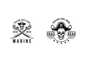 plantilla de diseño de logotipo de piratas de calavera vector