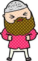 cartoon man with beard vector