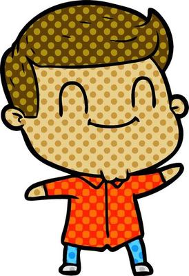 cartoon friendly man