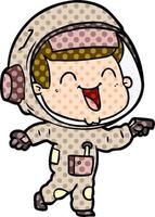 happy cartoon astronaut vector