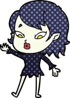 cute cartoon vampire girl vector