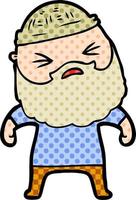 cartoon man with beard vector