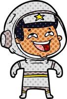 cartoon laughing astronaut vector