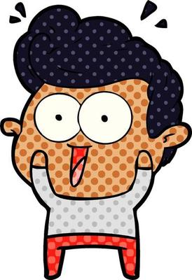 cartoon excited man