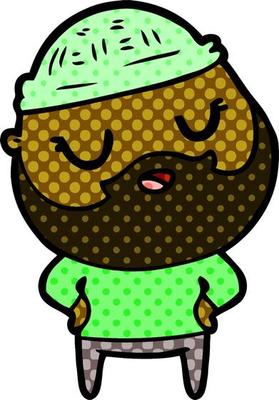 cute cartoon man with beard