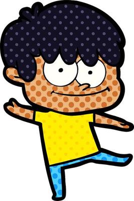 happy cartoon man