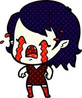 cartoon crying vampire girl vector