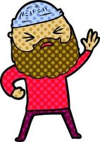 cartoon man with beard vector