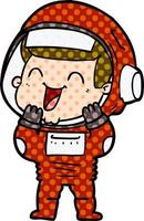 happy cartoon astronaut vector