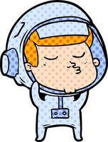 cartoon confident astronaut vector