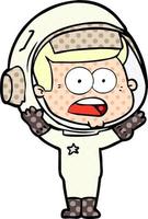 cartoon surprised astronaut vector