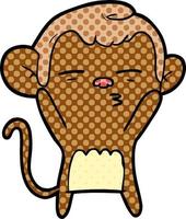 cartoon suspicious monkey vector