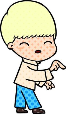 happy cartoon boy